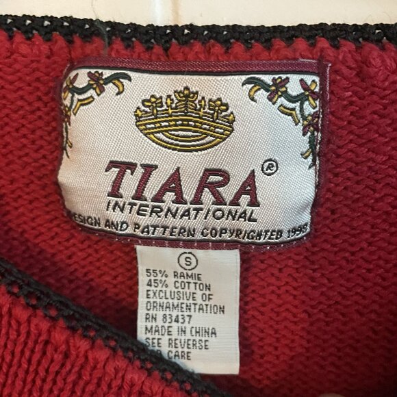 VNTG Tiara International, Sz Small, Christmas Holiday Sweater - Knit Vintage - Picture 4 of 11